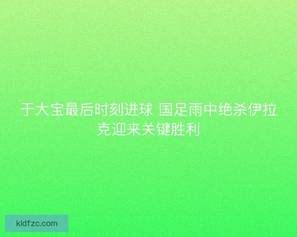 于大宝最后时刻进球 国足雨中绝杀伊拉克迎来关键胜利