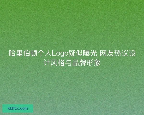 哈里伯顿个人Logo疑似曝光 网友热议设计风格与品牌形象